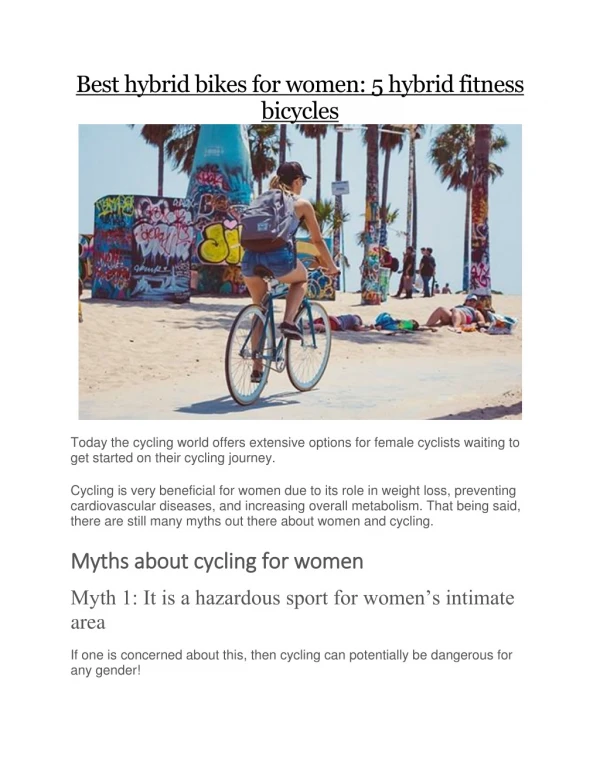 Best hybrid bikes for women- 5 hybrid fitness bicycles