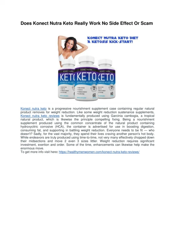 Does Konect Nutra Keto Really Work No Side Effect Or Scam