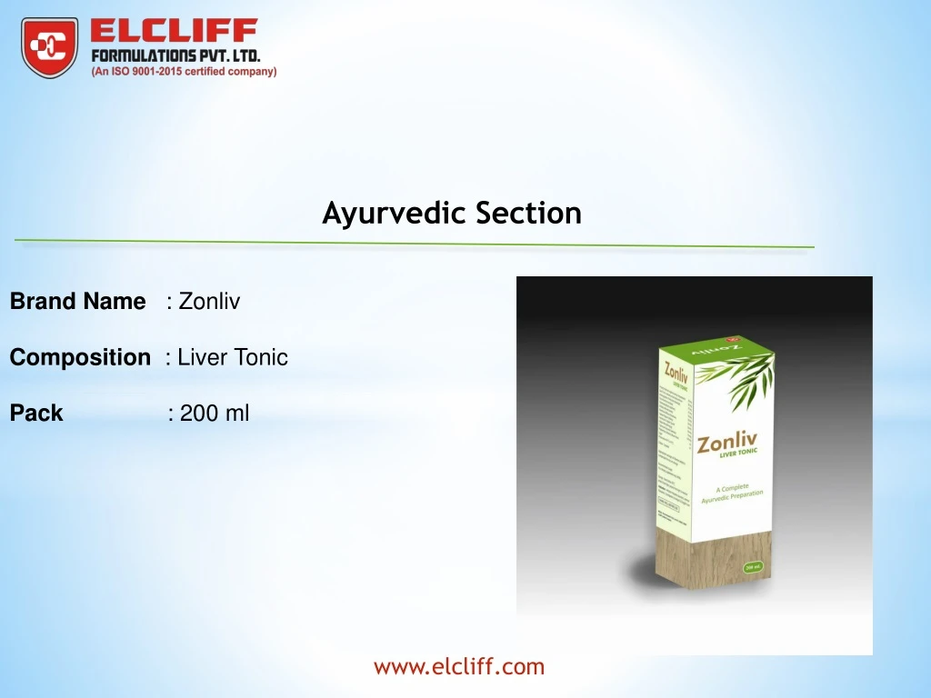 ayurvedic section brand name zonliv composition