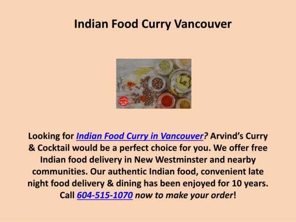Best Indian Food Curry in Vancouver