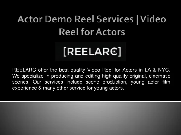 No. 1 Actor Demo Reel Services | Video Reel for Actors - reelarc.com
