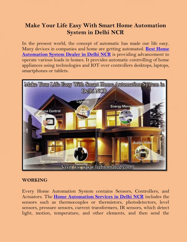 Make Your Life Easy With Smart Home Automation System in Delhi NCR
