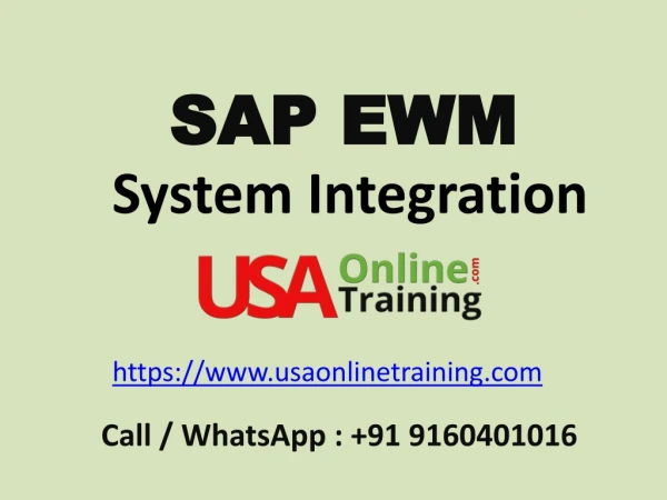 SAP EWM System Integration Tutorial