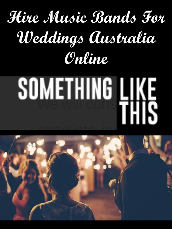 Hire Music Bands For Weddings Australia Online