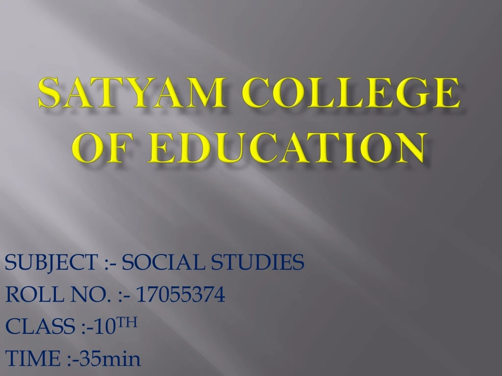 satyam college of education