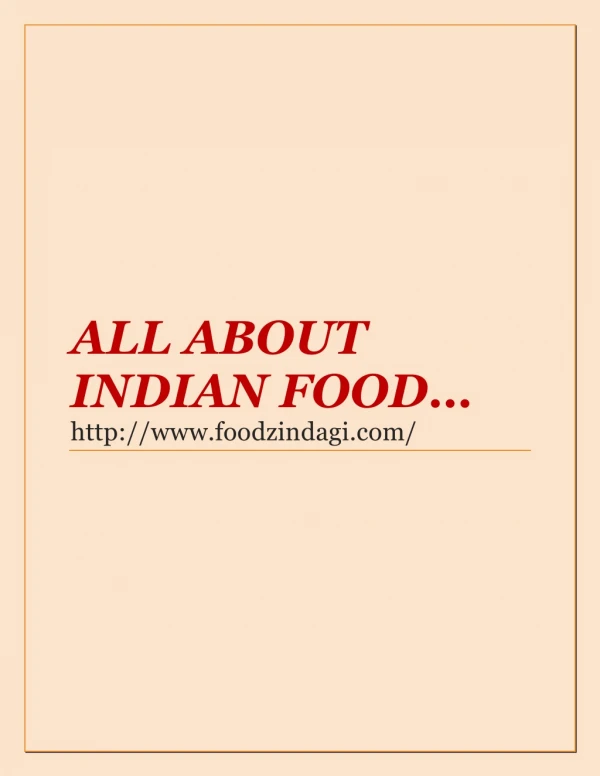 About Indian food