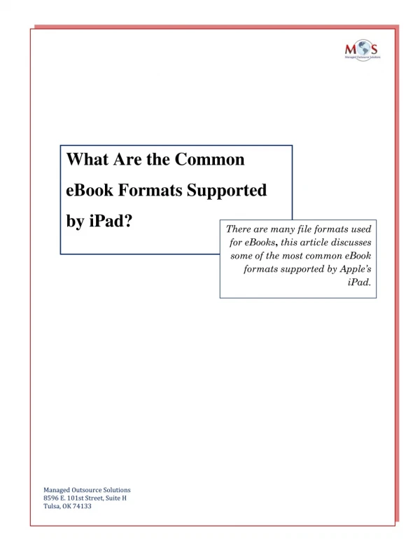 What Are the Common eBook Formats Supported by iPad?