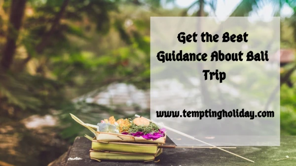 Get the Best Guidance About Bali Trip