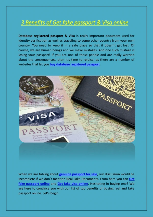 3 benefits of get fake passport and visa online