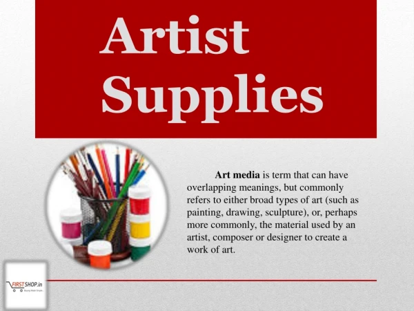 Artist Supplies - Firstshop