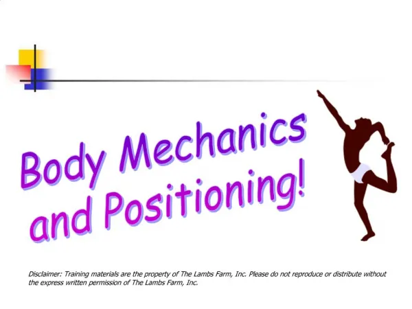 Body Mechanics and Positioning