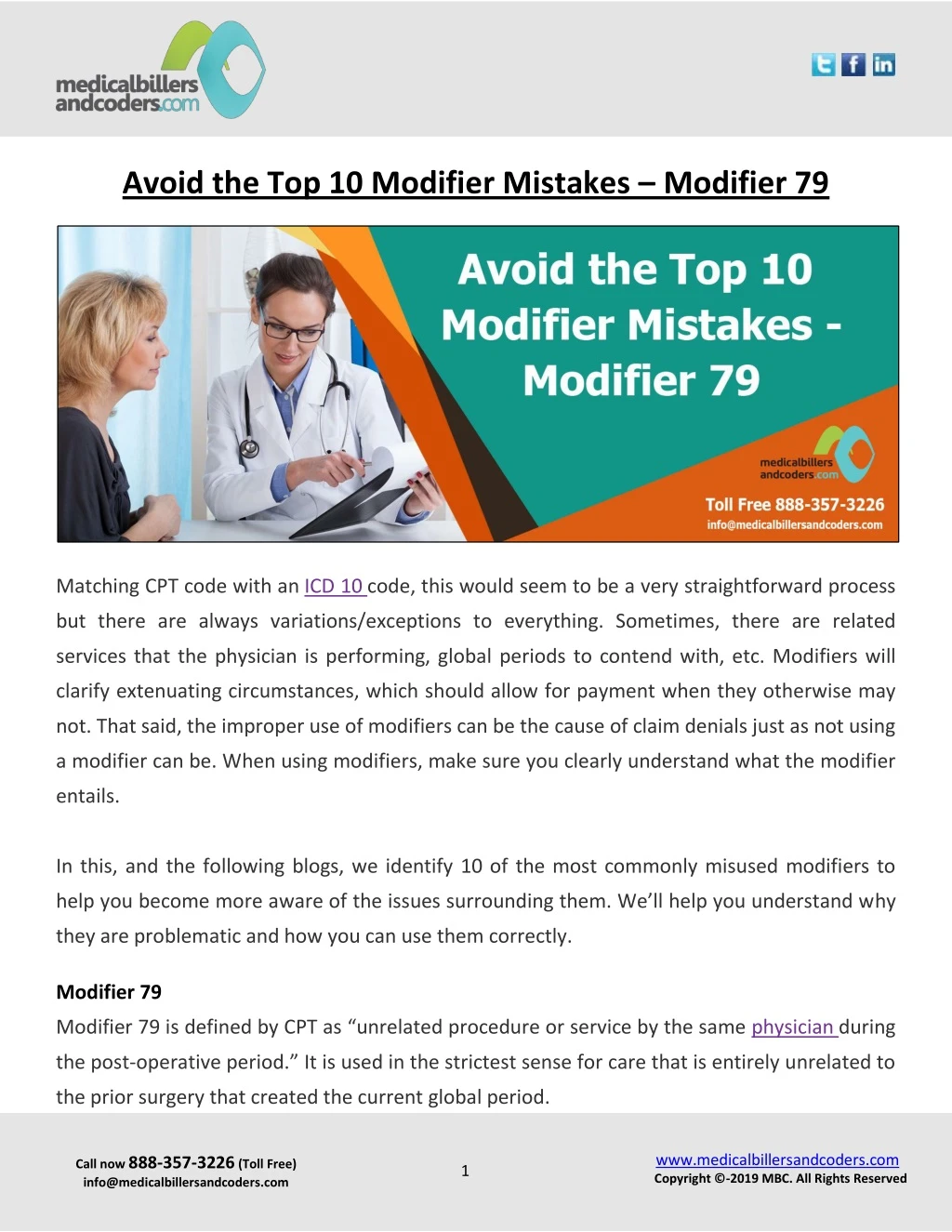 avoid the top 10 modifier mistakes modifier 79
