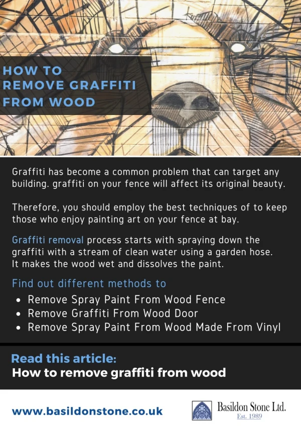 How to remove graffiti from wood