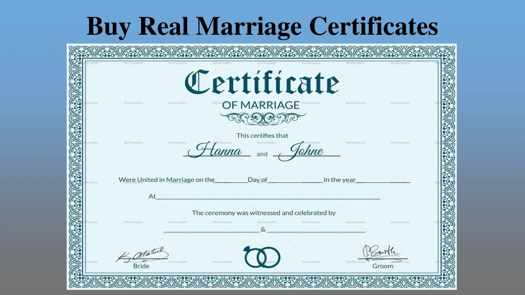buy real marriage certificates