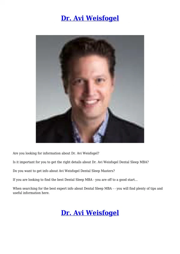 Dr. Avi Weisfogel Reviews
