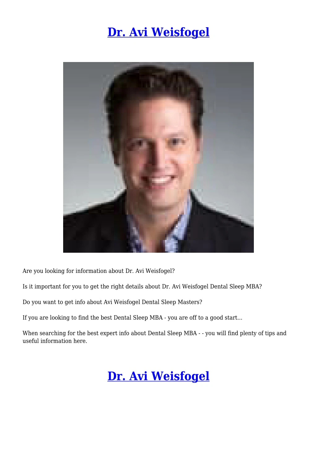 dr avi weisfogel