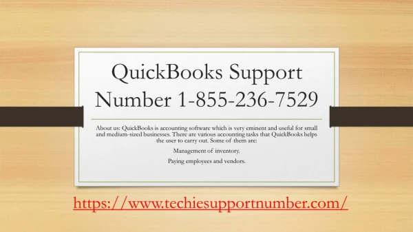 QuickBooks Technical Support Phone Number 1-855-236-7529.