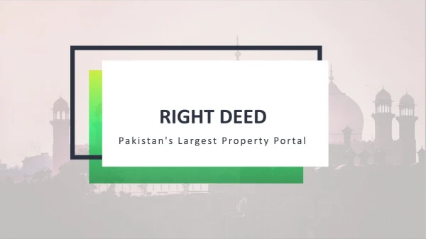Lahore Best Residential Area Right Deed