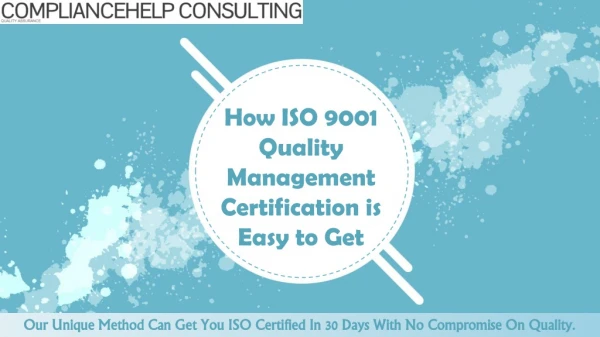 How ISO 9001 Quality Management Certification is Easy to Get