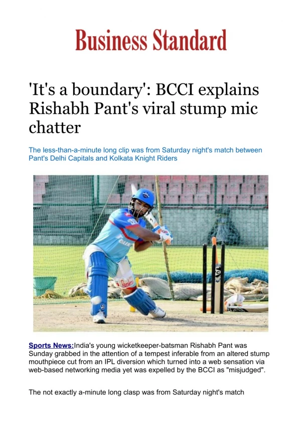 '	It's a boundary': BCCI explains Rishabh Pant's viral stump mic chatter