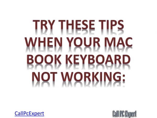 Try these tips when your Mac Book keyboard not working: