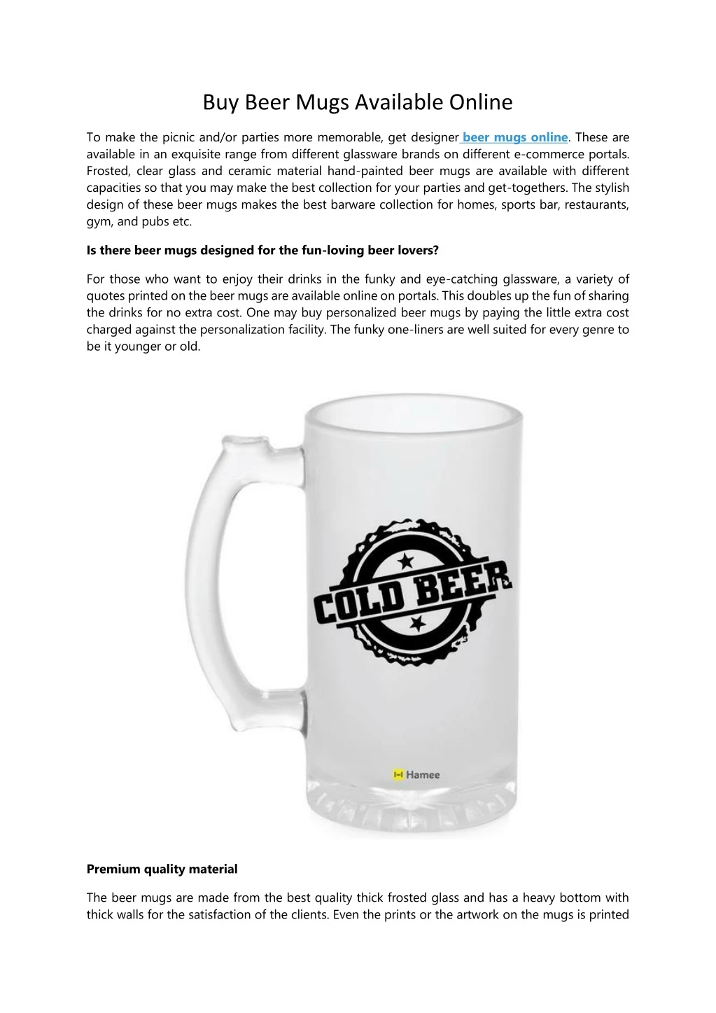 buy beer mugs available online