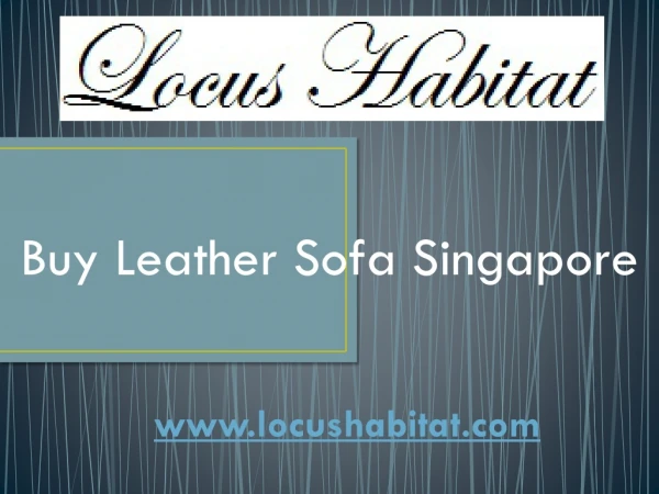 Buy Leather Sofa Singapore - www.locushabitat.com