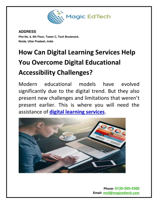 How Can Digital Learning Services Help You Overcome Digital Educational Accessibility Challenges?