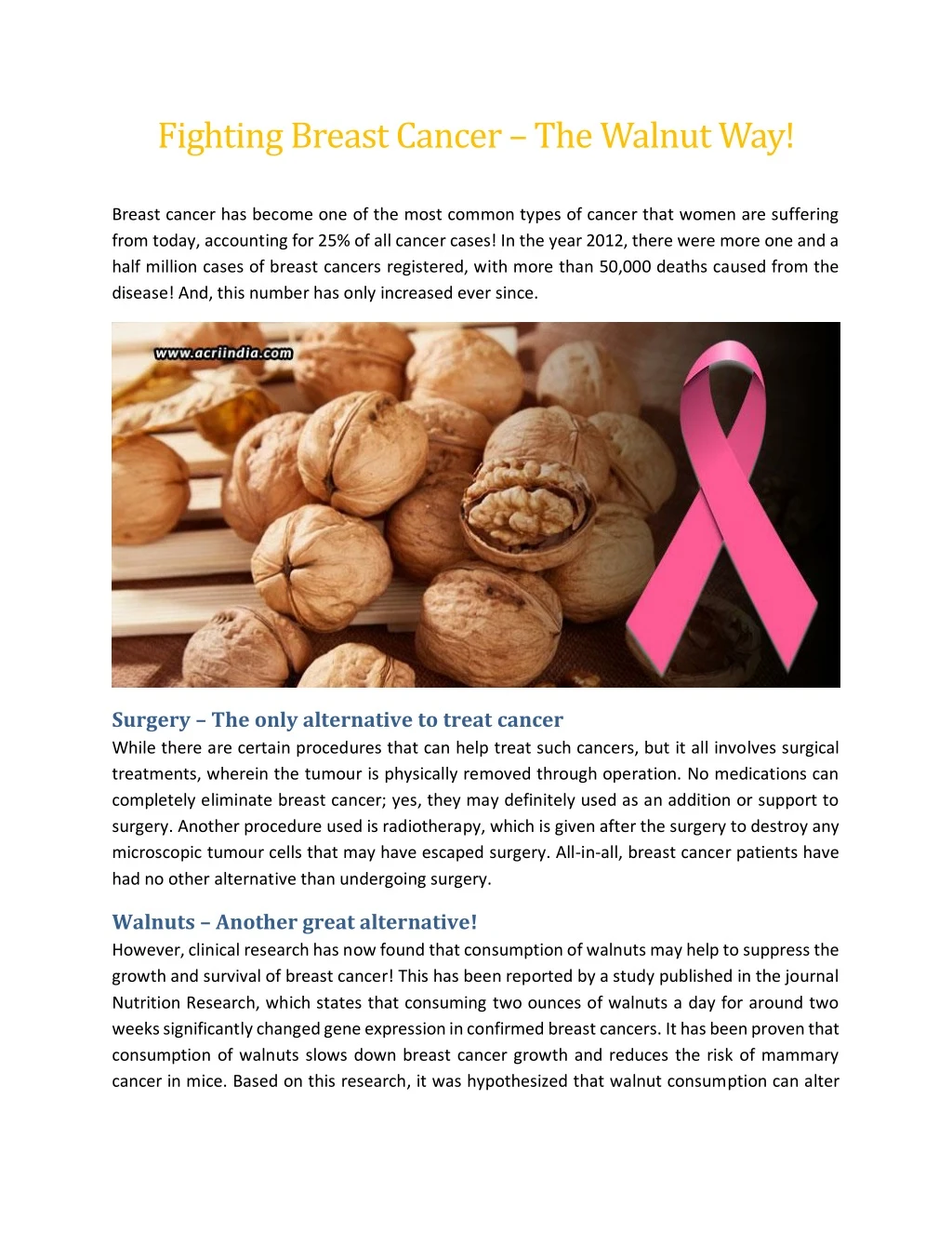 fighting breast cancer the walnut way