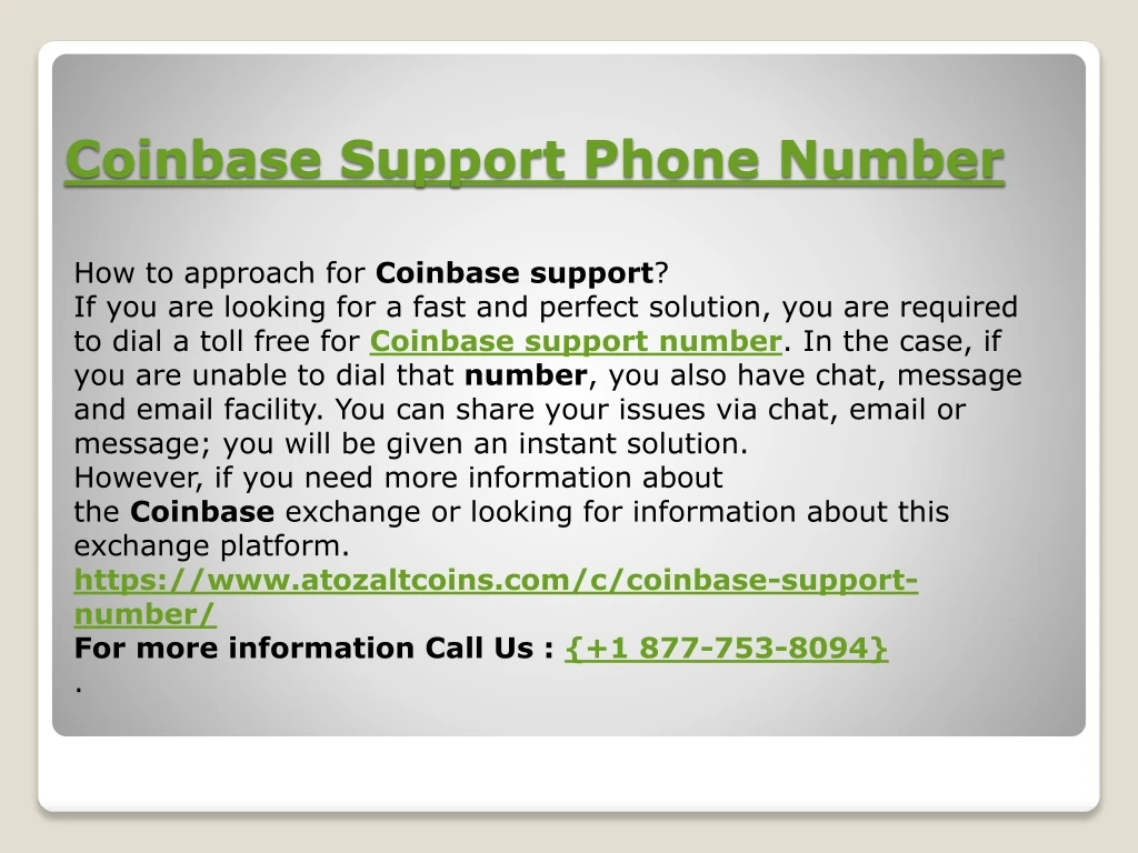 coinbase support phone number