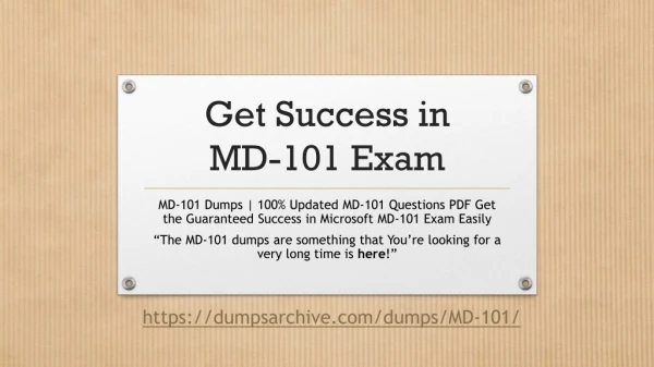 MD-101 Dumps - Get Updated and Valid Microsoft MD-101 Exam Dumps - Pass MD-101 Exam