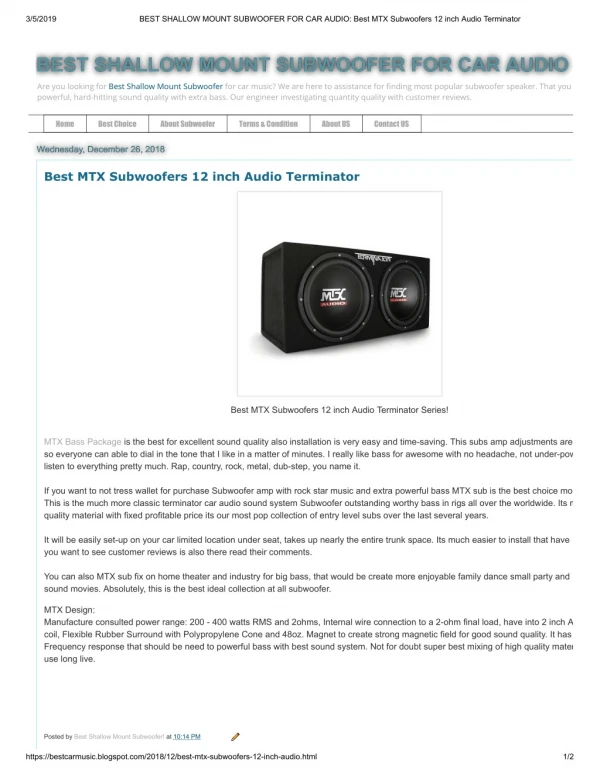 mtx subwoofer review - mtx bass package - are mtx subwoofers good