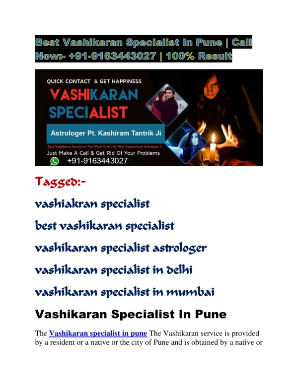 best vashikaran specialist in pune