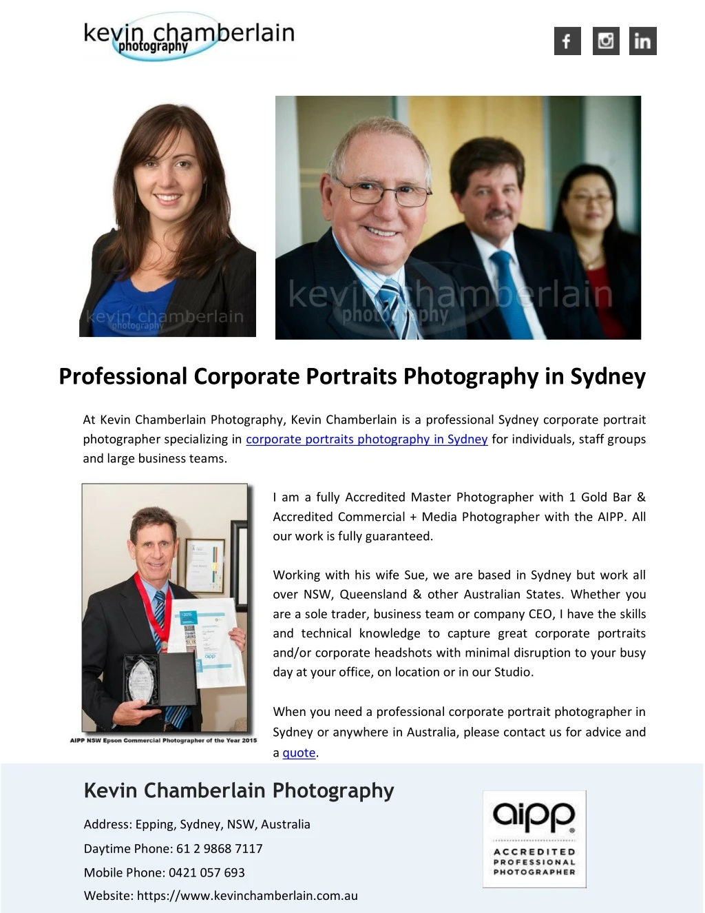 professional corporate portraits photography