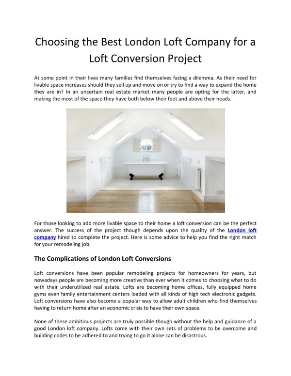 Choosing the Best London Loft Company for a Loft Conversion Project - ABC Lofts