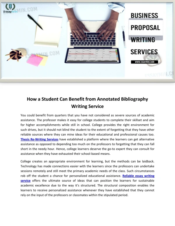 How a Student Can Benefit from Annotated Bibliography Writing Service