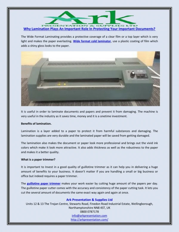 Why Lamination Plays An Important Role In Protecting Your Important Documents?