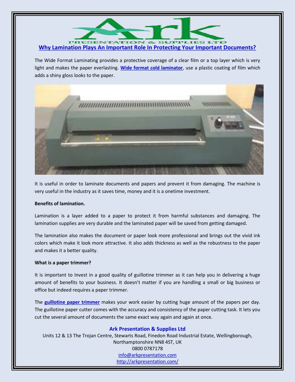 why lamination plays an important role