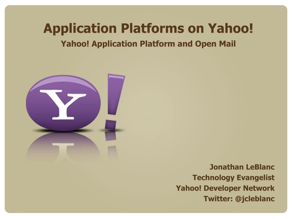 application platforms on yahoo yahoo application