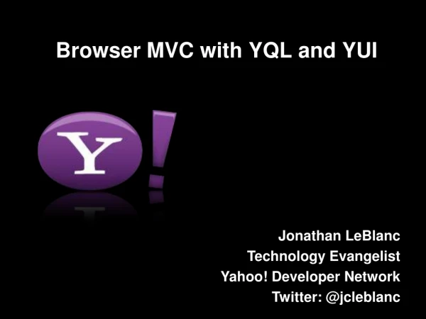 Browser MVC with YQL and YUI