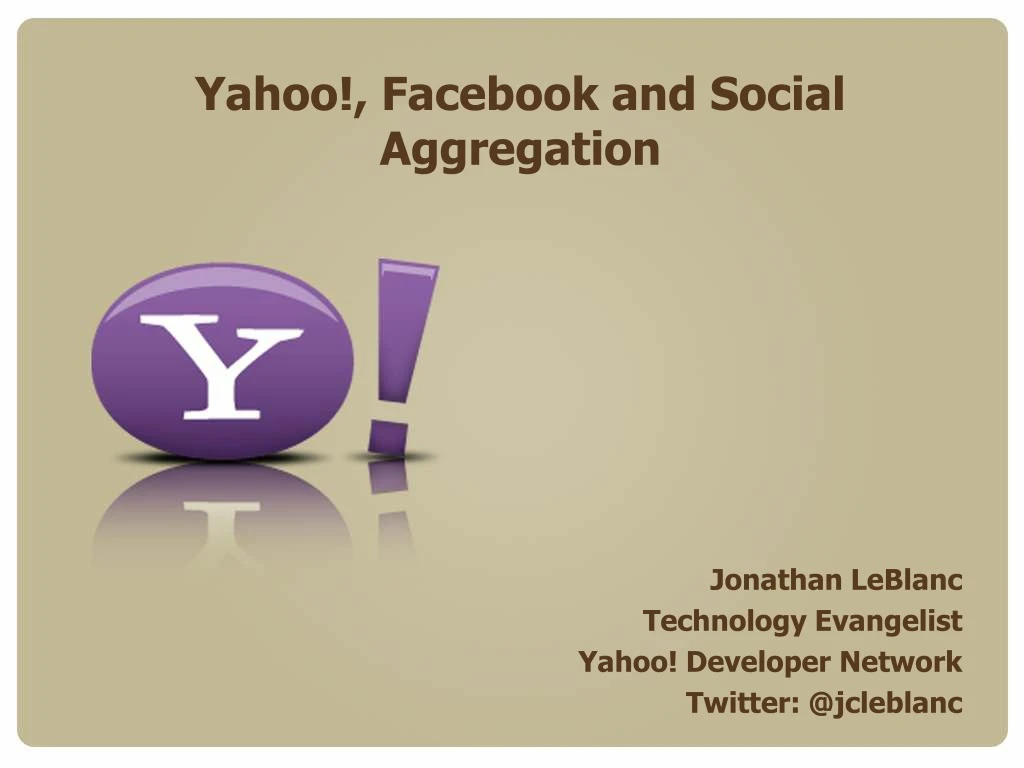 yahoo facebook and social aggregation