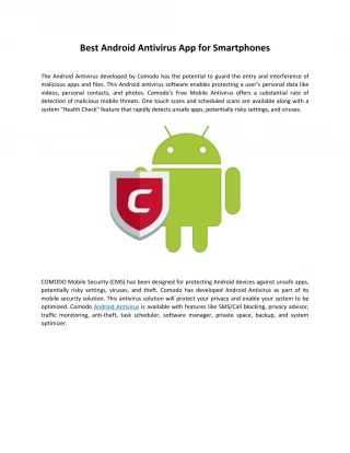 Best Free Android Antivirus App - slide 1