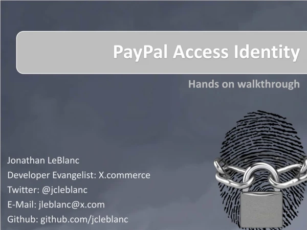 2012 Internal Hackathon: PayPal Access
