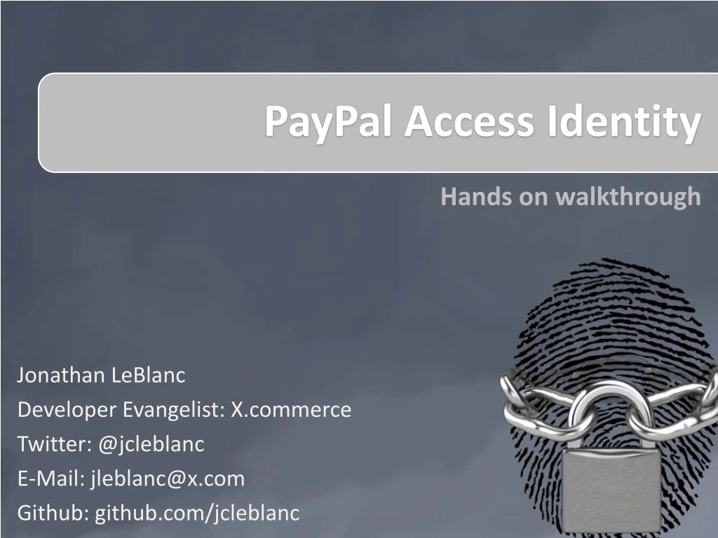 paypal access identity