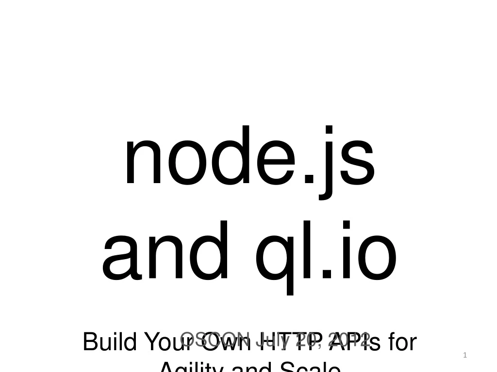 node js and ql io
