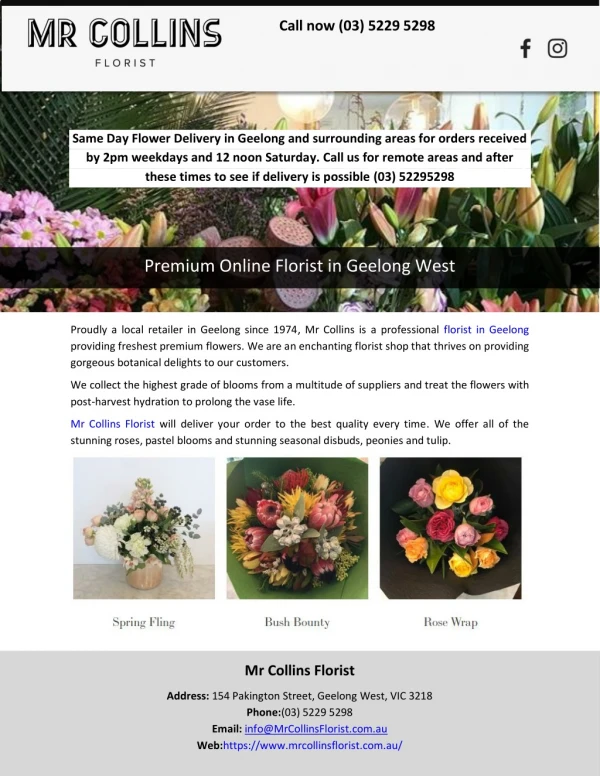 Premium Online Florist in Geelong West