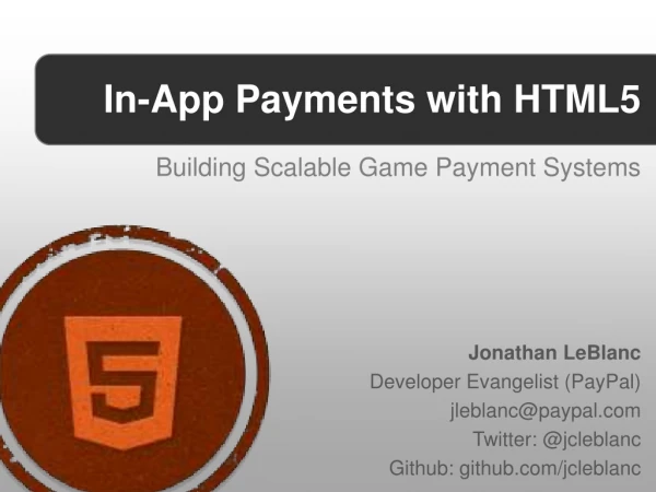 2012 SVCodeCamp: In App Payments with HTML5