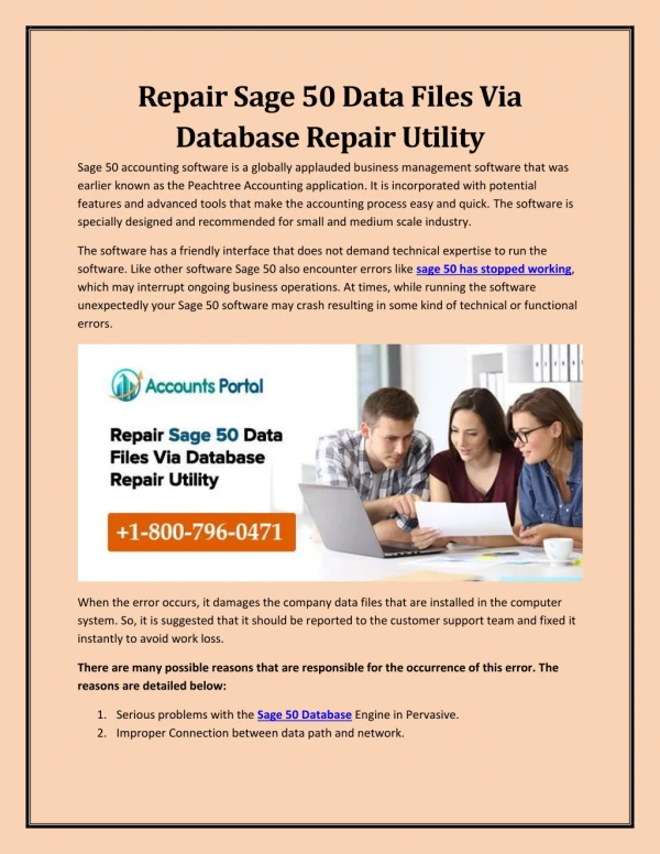 Repair Sage 50 Data Files via Database Repair Utility