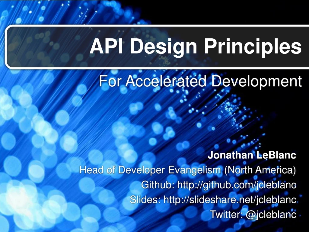 PPT API Design Principles for Accelerated Development PowerPoint