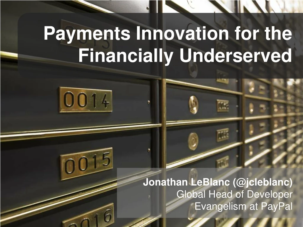 payments innovation for the financially
